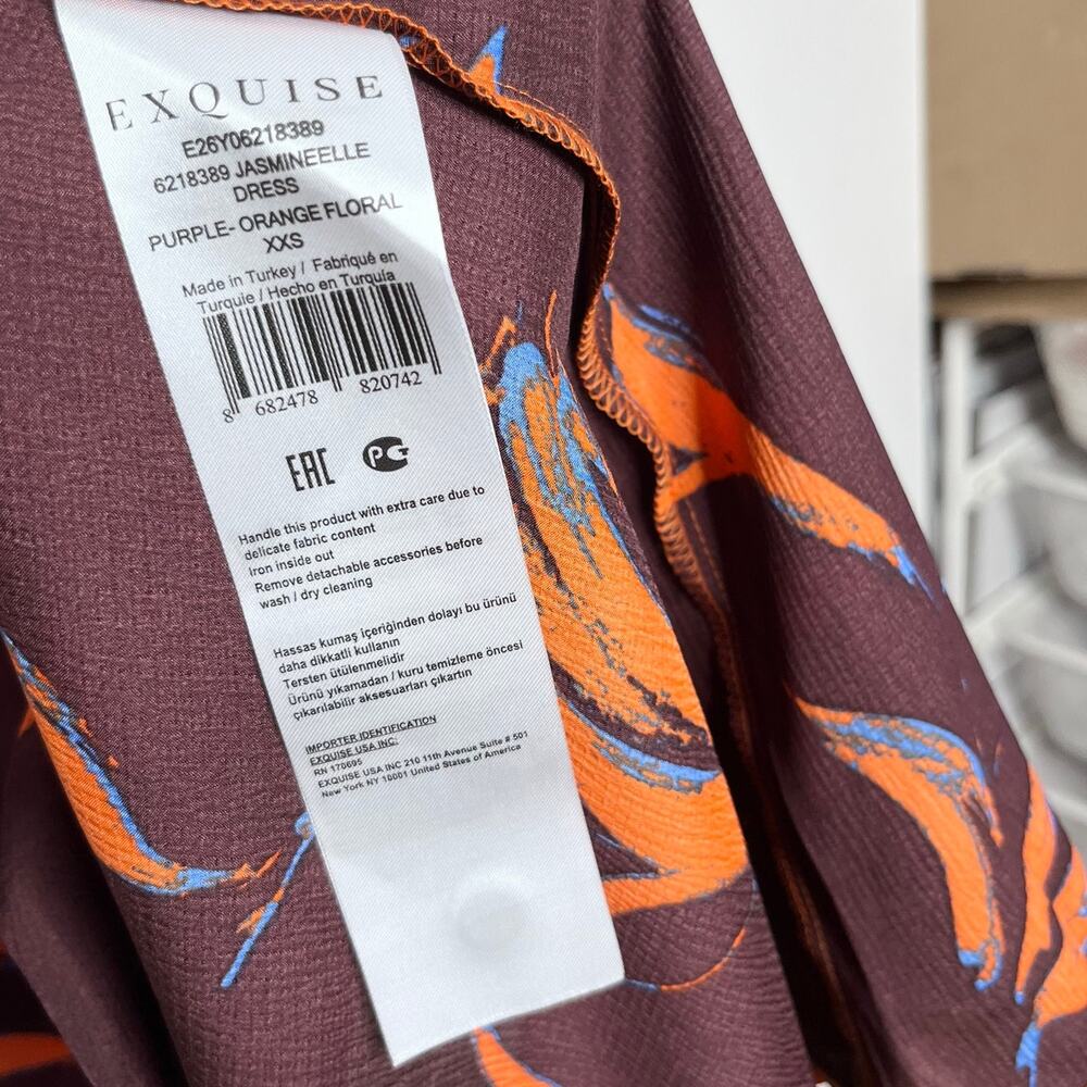 Anthropologie Exquise Jasmineelle Satin Shirt Dress XXS Purple Orange NWT $268 - Picture 13 of 15